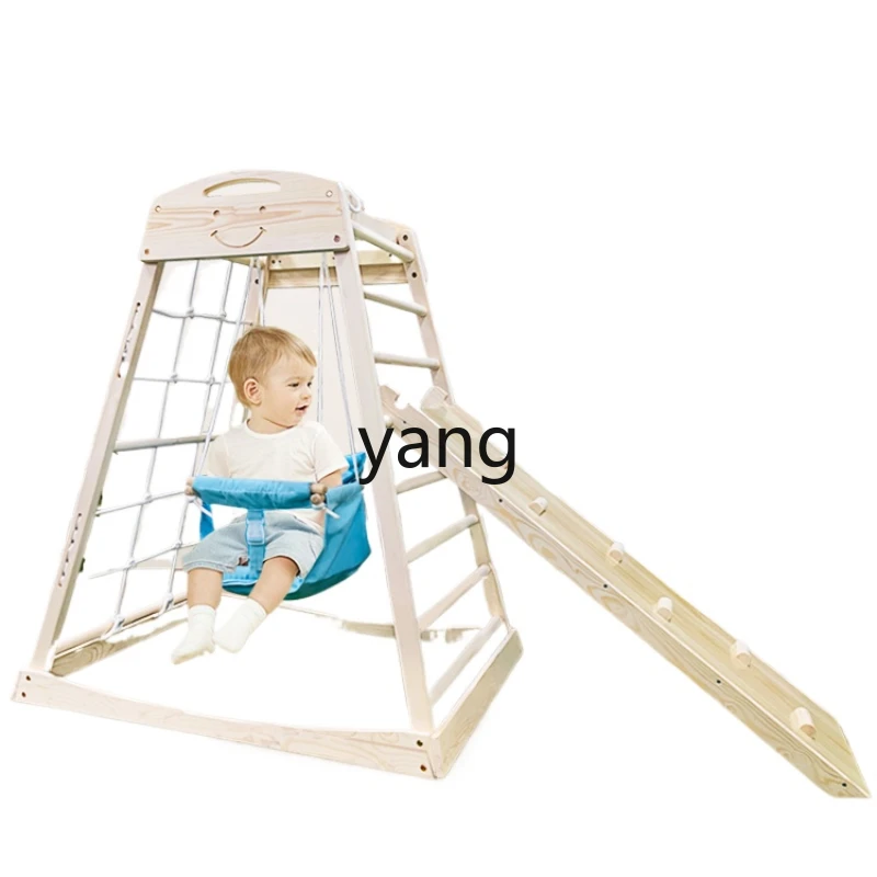 CX Children's Climbing Frame Small Family Swing Ring Solid Wood Slide Combination Rack