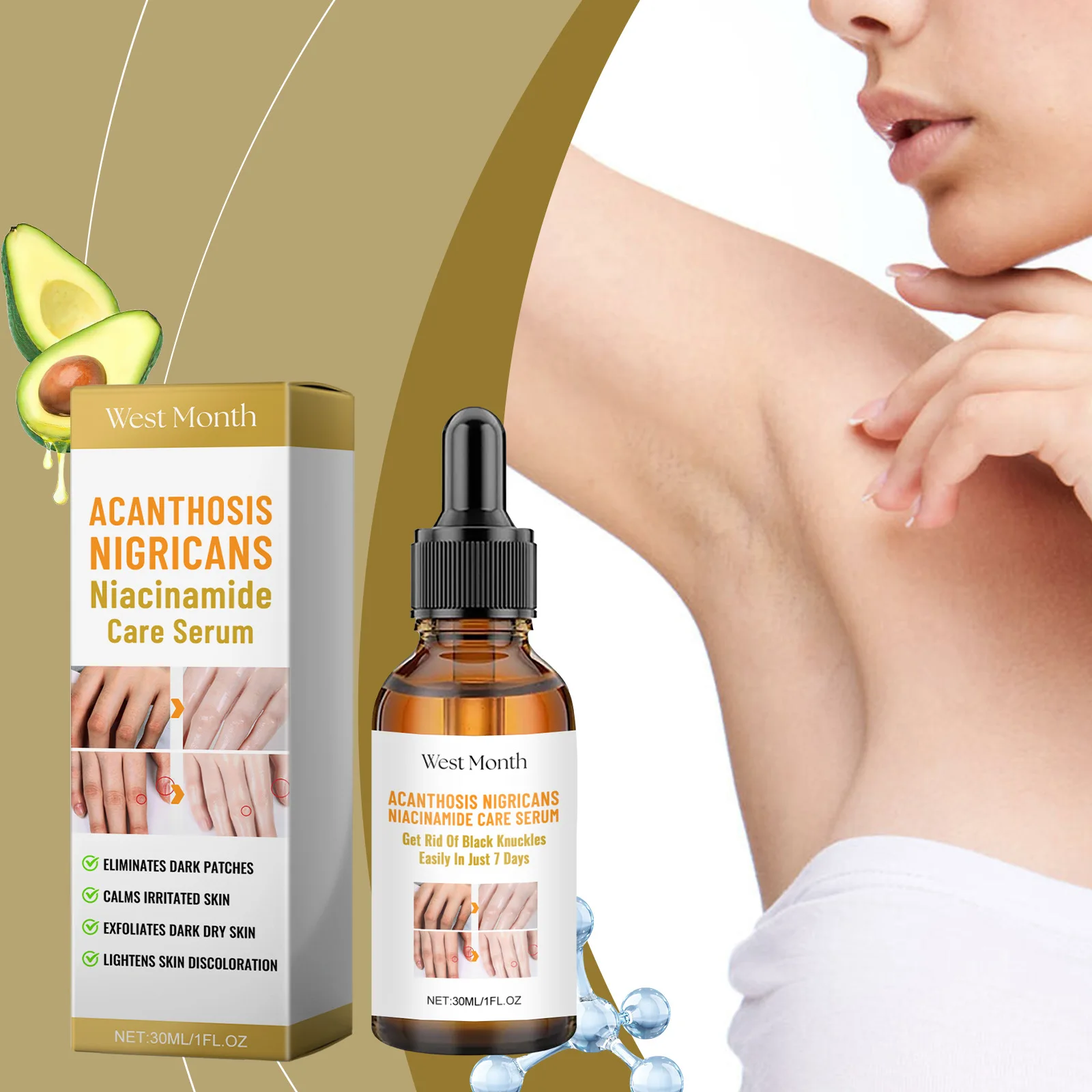 

Black Acanthopanax Body Serum Hydrating and Moisturizing Skin Care Serum Whitening Brightening Skin Fading Dark Spots 30ml