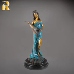 Brązowy Tyche statua bogini szczęścia rzeźba z brązu grecka rzymska bogini fortuny zachodnia sztuka klasyczna rzemiosło Home Decor