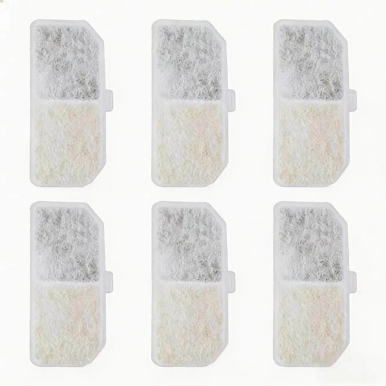 

6Pcs Pet Water Fountain Filter Replacement Activated Carbon Charcoal Filter for Cat Dog Drinking Fountain, 113mmx43mm
