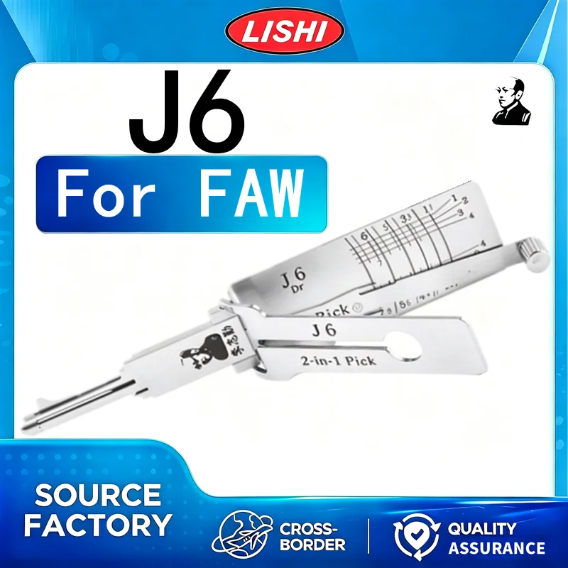 LISHI J6 2-in-1 Pick & Decoder Locksmith Tool Car Lock Reader Opener for FAW J6 Truck Auto Lock Repair