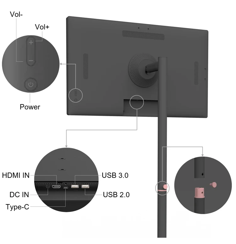 32-Inch Wireless Portable Smart TV with Android 13 Interactive LCD Display White Cabinet Touch Screen Bible Study Features