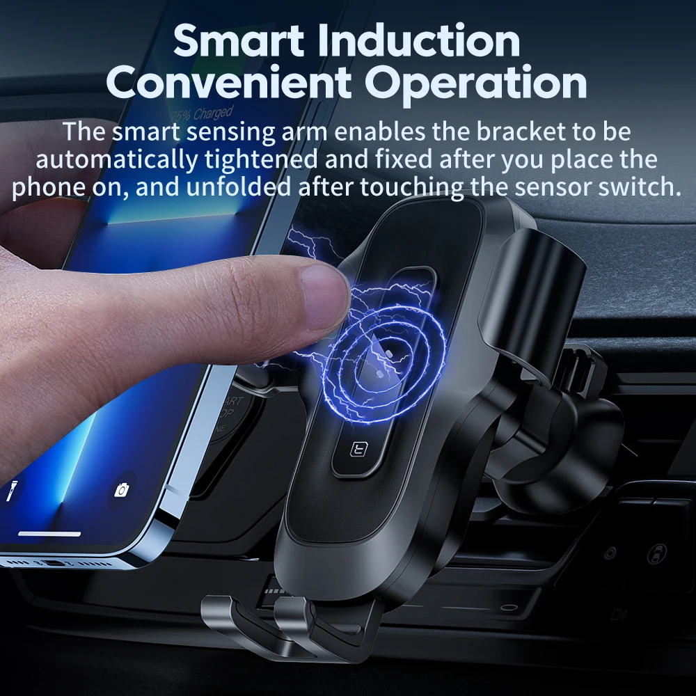 Toocki Qi 15W Car Wireless Charger Phone Holder Stand For iPhone 14 13 Samsung Xiaomi Huawei Smart Induction Phone Holder in Car