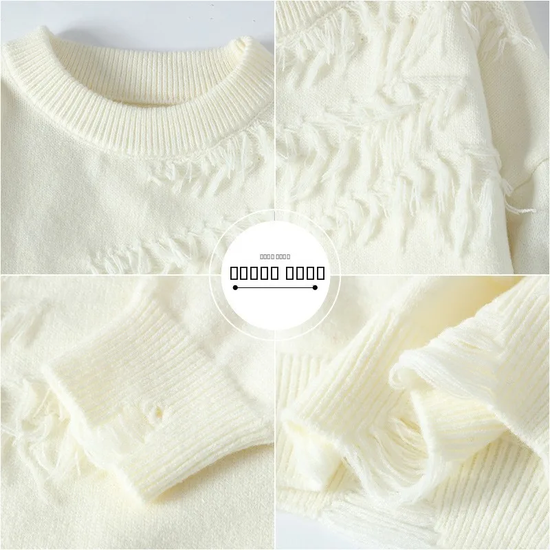 سترة محبوكة عصرية للأولاد المراهقين شخصية فروي Sle Spor فضفاضة تناسب طويلة Sve hine ملابس شتوية قابلة للغسل