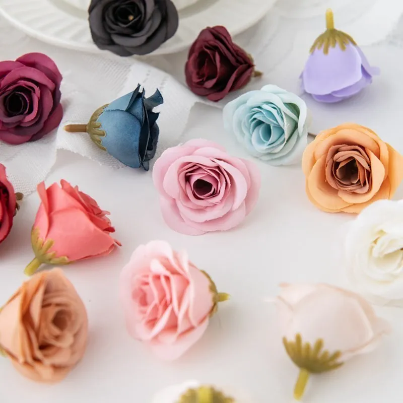 10 Stück Seiden-Kunstblumen Rosenköpfe Großhandel Gartenbogen Heimdekoration Hochzeitsstrauß DIY Blumenvasen-Zubehör – Detail 8