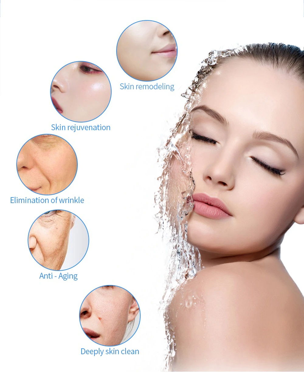 Aoko 7 in 1 Hydro Sauerstoff kleine Blase Schönheits instrument Facelift ing Derma brasion Gerät Haut wäscher Gesichts Spa Hautpflege – Detail 2