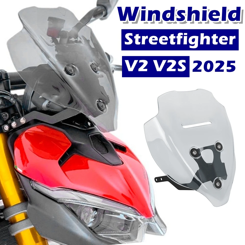 

Windshield Windscreen Cover For Ducati Streetfighter V2 Street Fighter V2S 2025 Motorcycle Double Bubble Screen Wind Deflectors