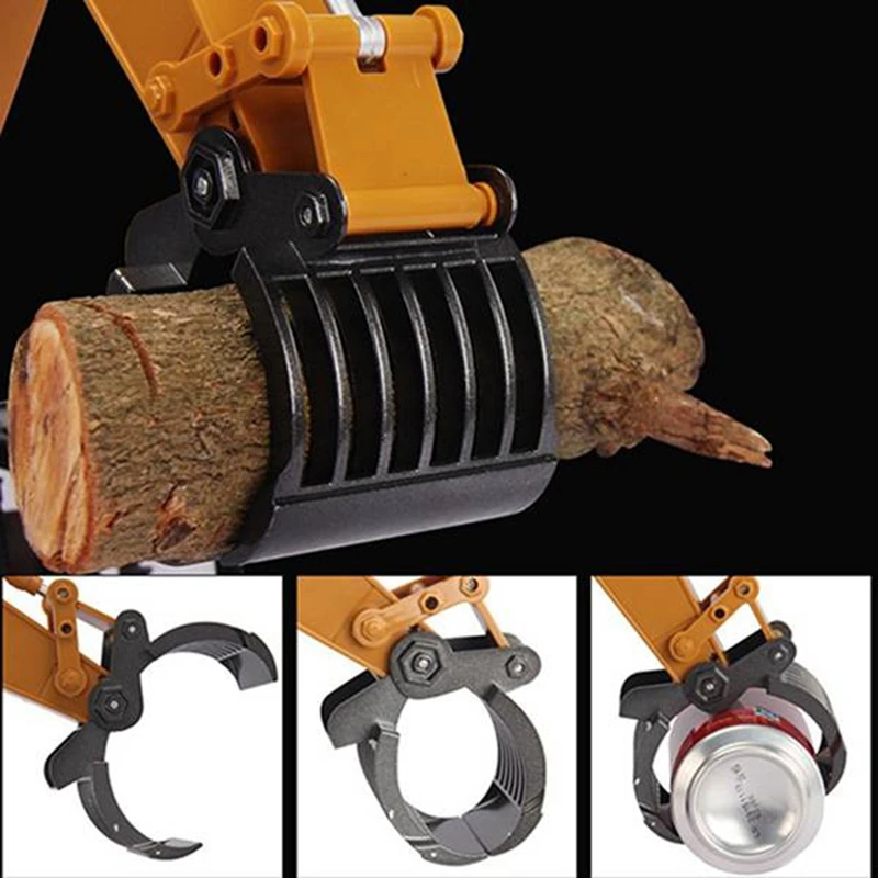 Best-Metal 570 Simulation Claw Gripper Pickup Hand For Huina 570 1570 Excavator Toys 1/14 16 Channel RC Car Parts,Black