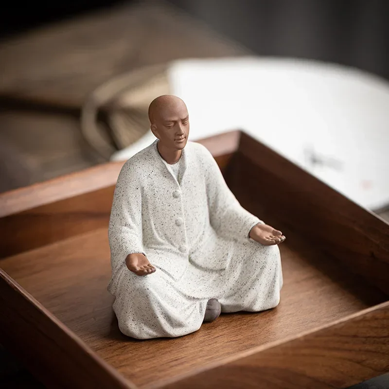 

Creative Purple Clay Monk Decoration Character Zen Tea Ceremony Tea Room Tea Space Desktop Table Decoration