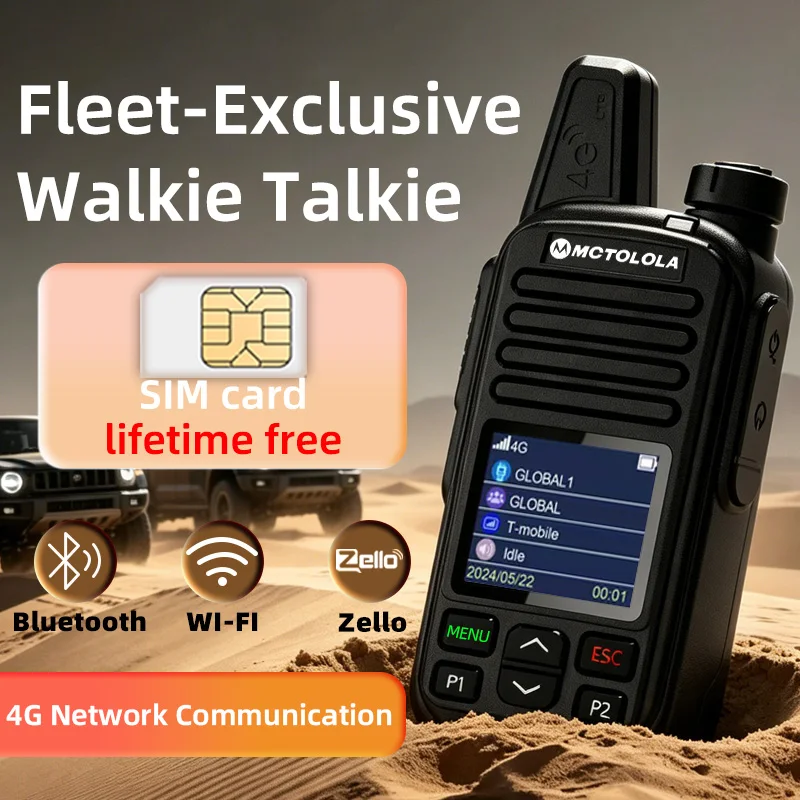 MOTOLOLA 4G SIM Card Lifetime Free Support for POC Car Intercom Walkie Talkie WiFi Bluetooth USB Charging Communication 5000KM