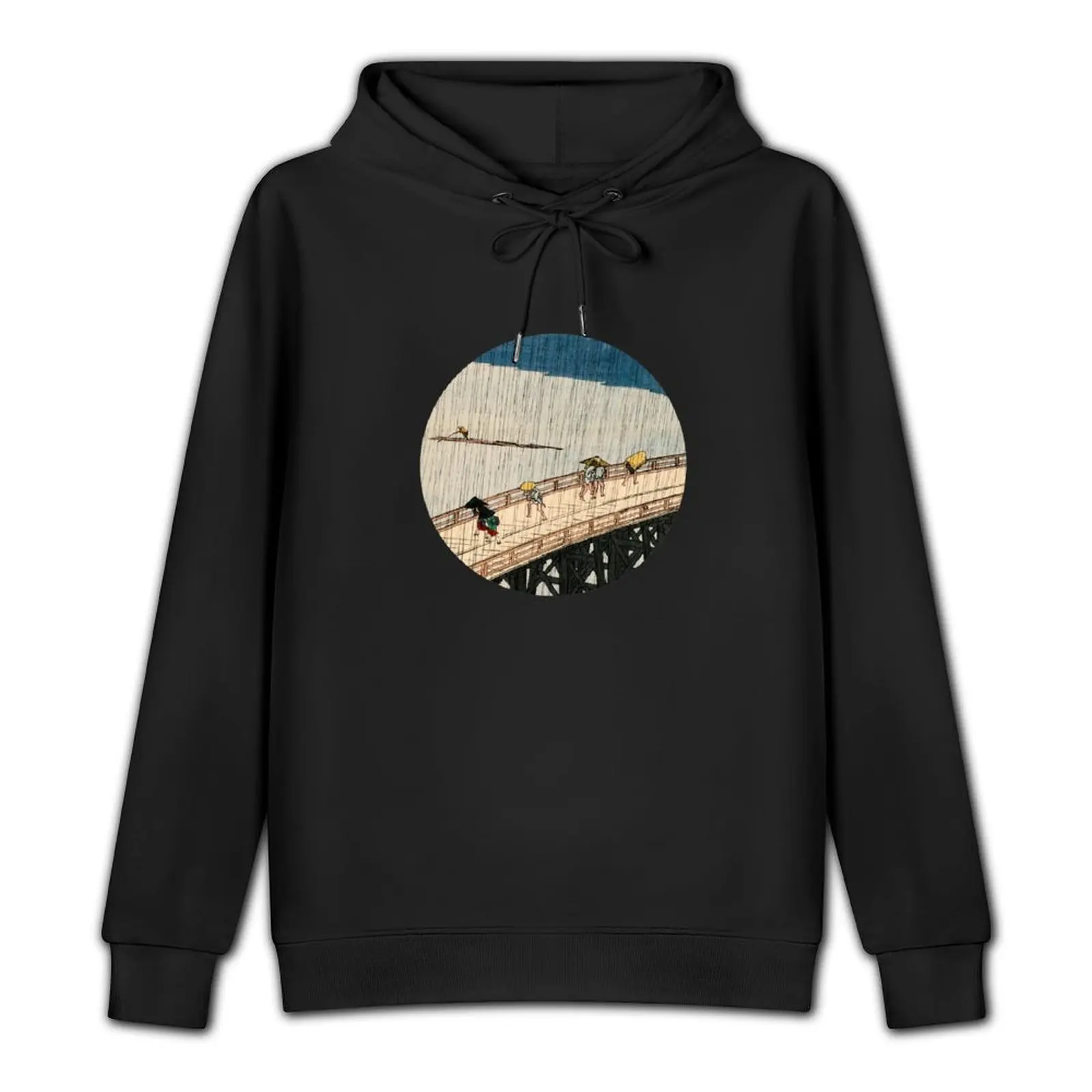 Sudden Shower over Shin-ōhashi bridge and Atake - Hiroshige Pullover Hoodie men's sweat-shirt mens hoodies