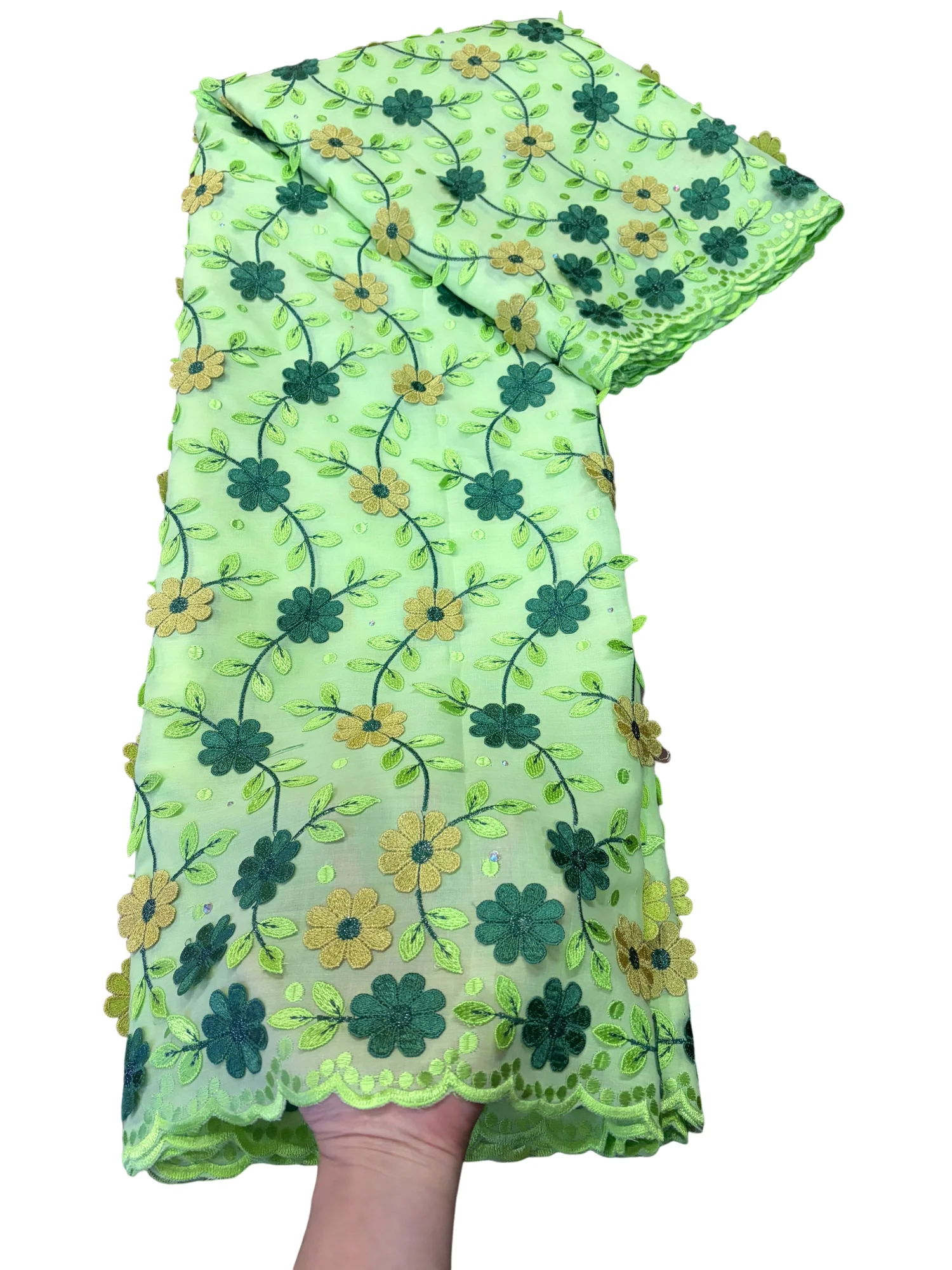 Luxur Soft Multicolor 100% Cotton Swiss Voile Lace In Switzerland With 3D Big Flower Applique Stones Women Wedding Party Dress