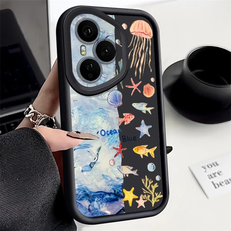 Jellyfish Fish Pattern Phone Case For Honor 400 200 Pro Magic7 Lite X8c X9c Smart X6a X6b X6c Shockproof Soft TPU Silicone Cover