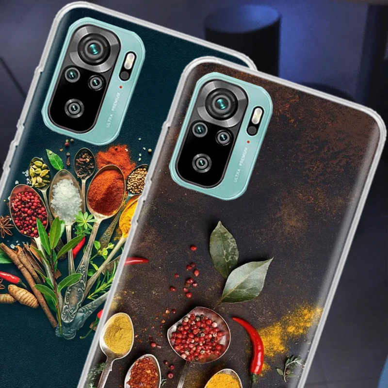 Kitchen Seasoning and Spices Phone Case For Xiaomi Redmi Note 13 Pro Plus 5G Cover 10 10A 10C 12 12C 9A 9C 9T 8A 7A 6A 9 8 7 6 K