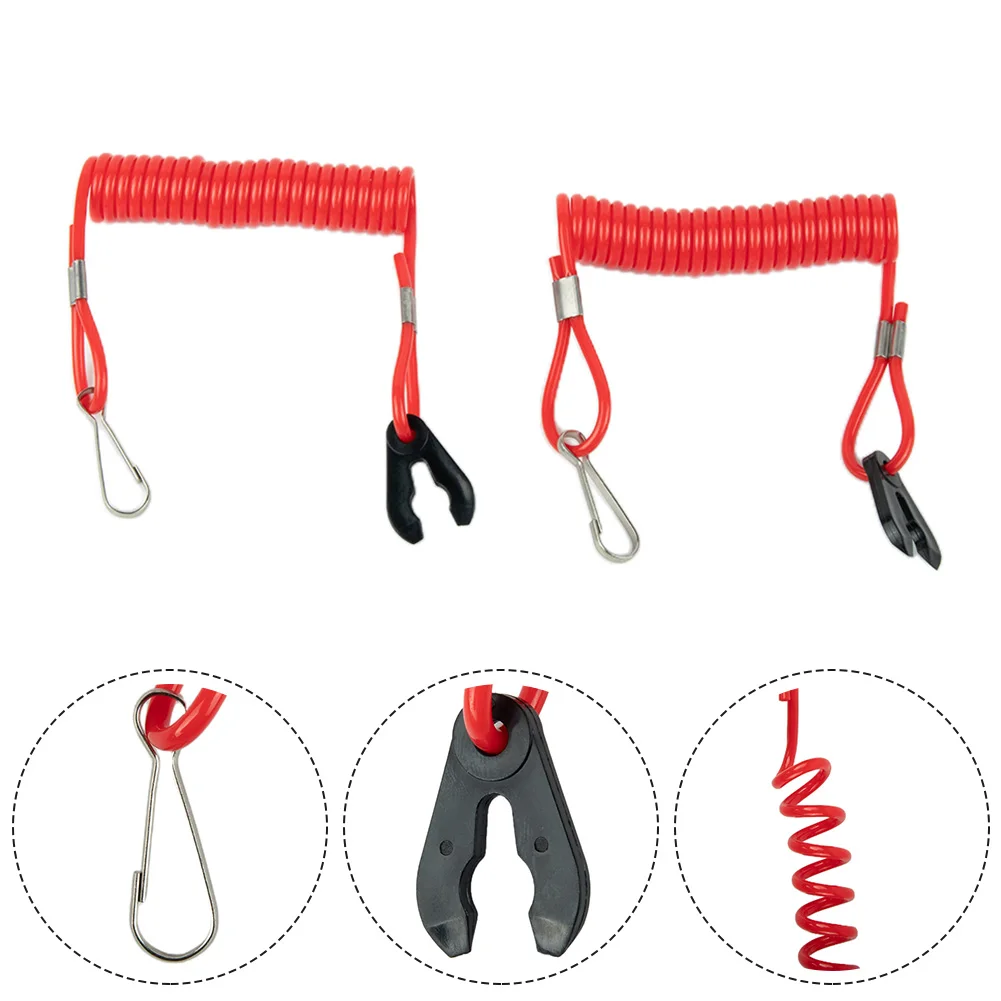 Securely Designed Boat Outboard Engine Motor Kill Stop Switch Safety Lanyard Clip Set 2pcs for Uncompromised Safety