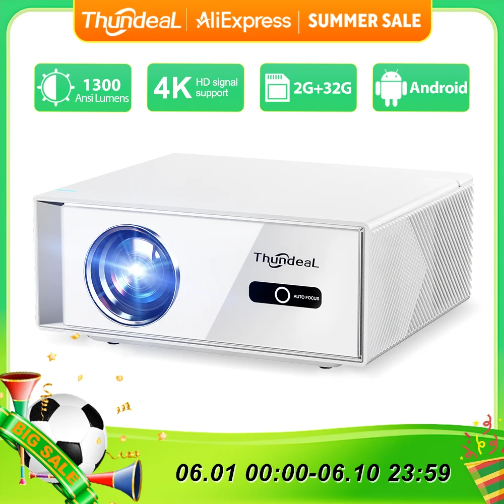 ThundeaL TD95W Projector 4K Full HD 1080P Android WIFI LED Projector TD95 Portable Outdoor Video Game Home Theater Cinema Beamer