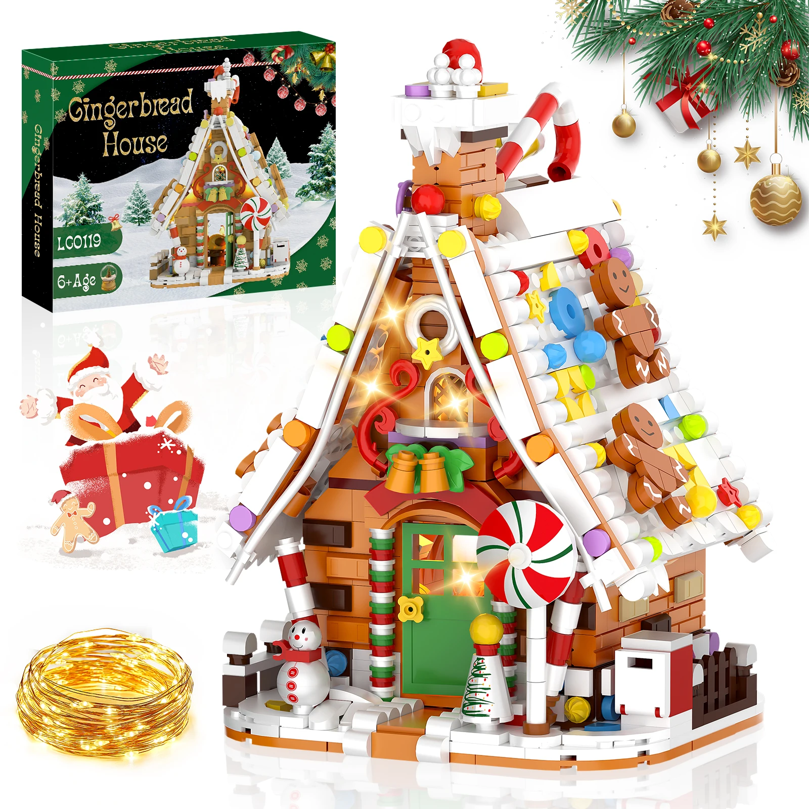 

Gingerbread House Building Blocks Set - Creative Holiday Decor Kit, Fun Family Activity, Christmas Gift for Kids & Adults,