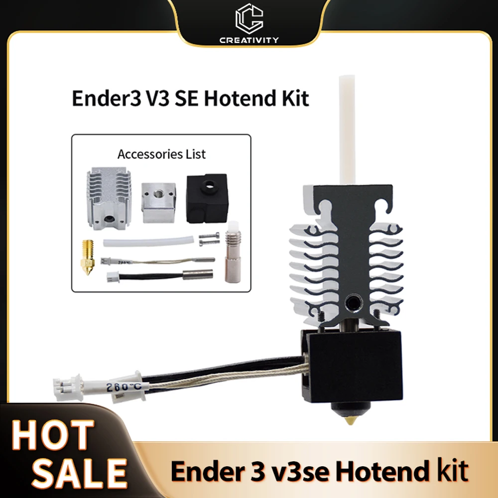 

﻿ Ender 3 V3 SE Hotend 0.4mm Nozzle Tianium Alloy Heatbreak 24v 40w Print Head J Head Extruder Fast Speed Print Head