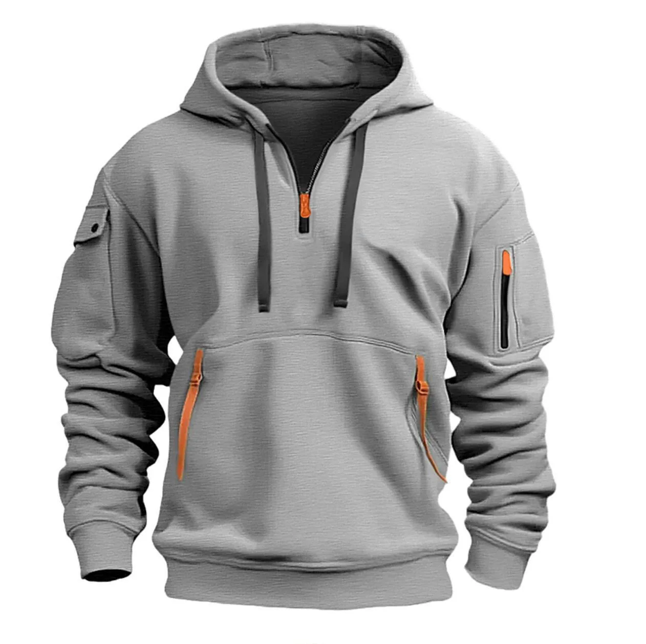 Crossover Spring and autumn men\'s hoodie Zipper multi-pocket hoodie men\'s sports casual jacket outdoor skateboard sweatshirt