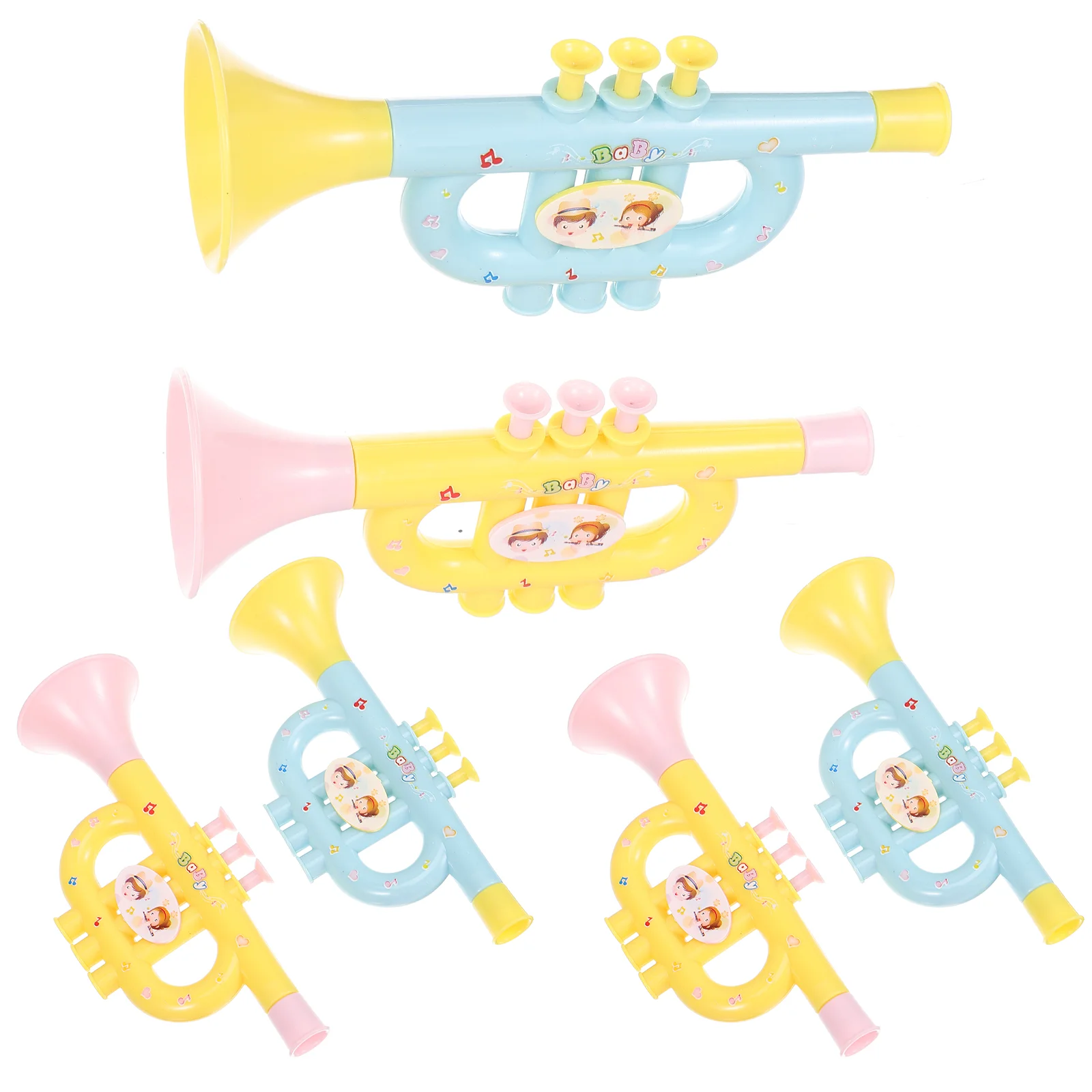 6 Pcs Trumpet Instrument ABS Kids' Playthings Model Vertical Trumpets for Interesting Baby