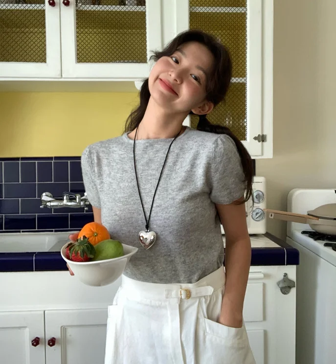 

Barnet ort Bubble Sve round Ne Knitwear Versatile Base Layer 4 Season Qui very Ladies Casual Sle Stand Fit