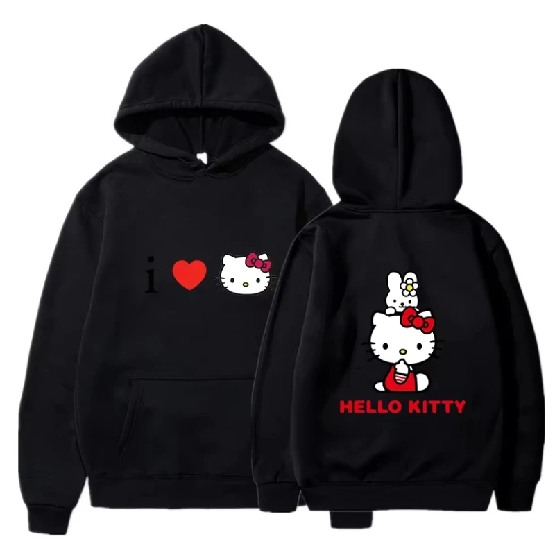 

MINISO 2025 Autumn Hello Kitty Couple Hoodie Men's and Women's Pullover Fashionable Hoodie Winter