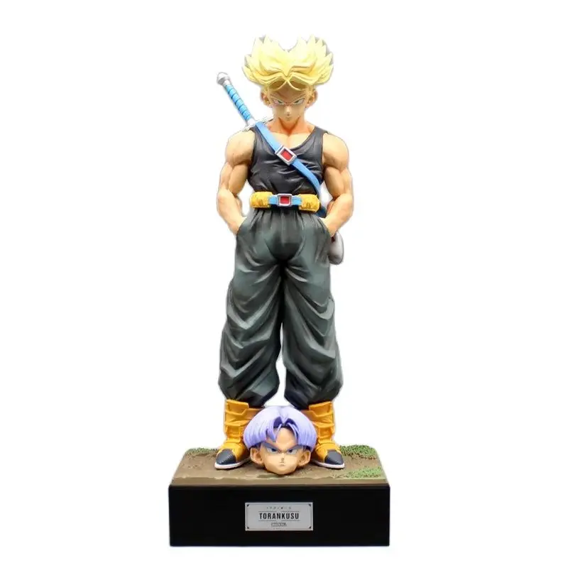 Dragon Ball Z-Super Saiyan Torankusu Trunks na Base 12 "Animação Figura, 2 Cabeças, Anime Modelo Ornamentos, Decoração Boneca