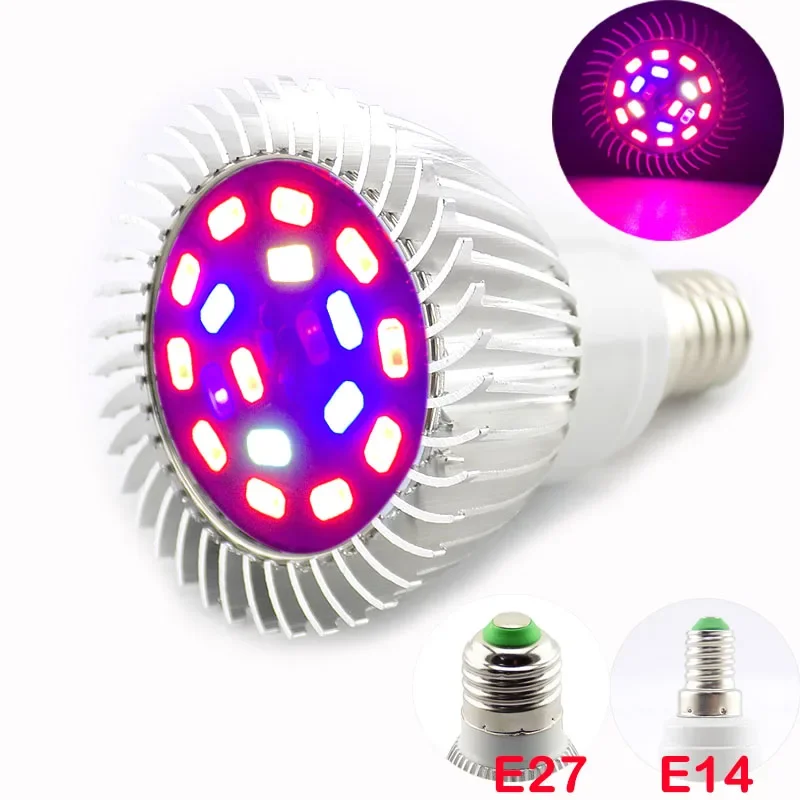 18 LED Full Spectrum Plant Grow Light Bulb for Indoor Cultivo Room - Aluminum Flower Growing Lamp for Growbox Vegetable