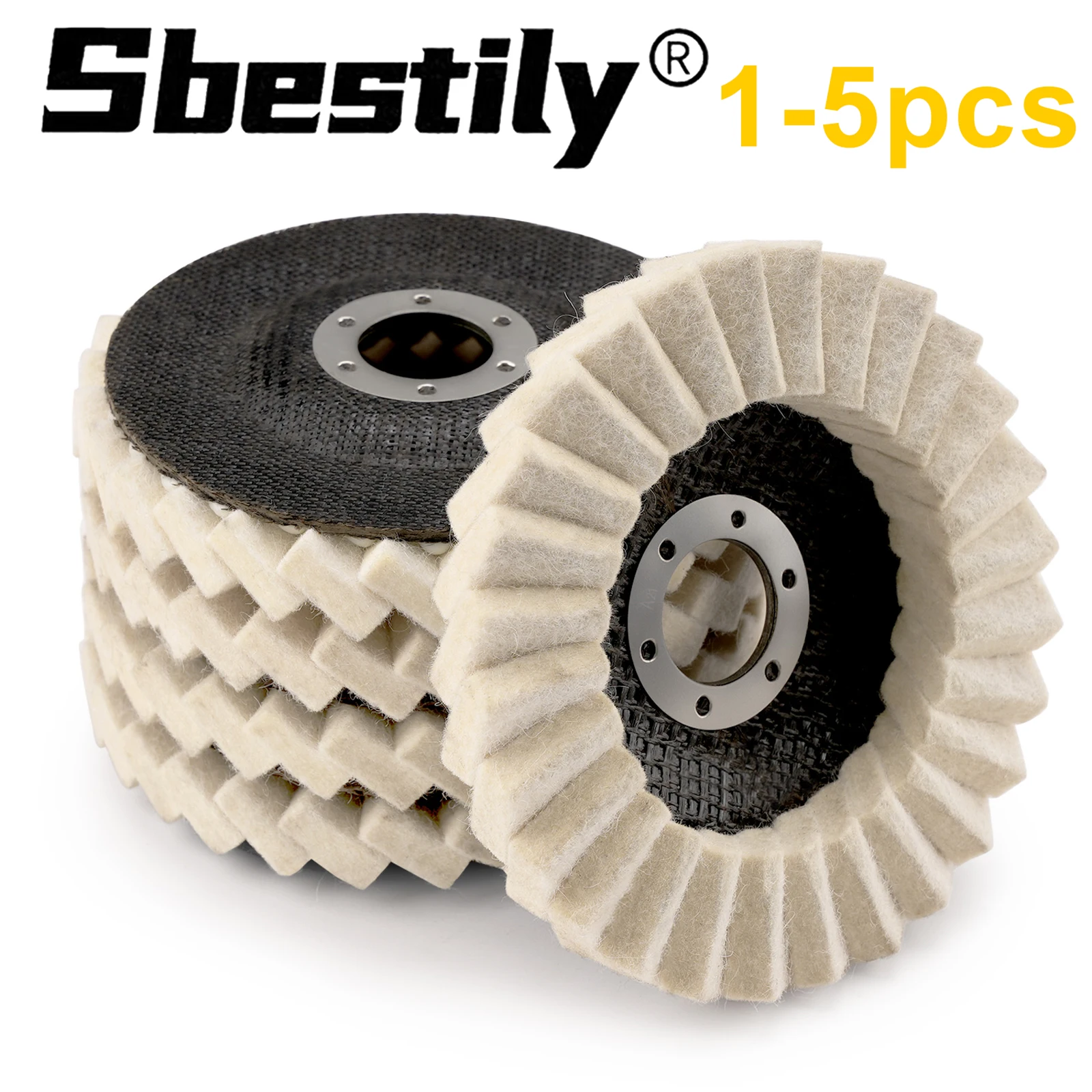 แผ่นขัดขนสัตว์ขนาด 5 นิ้ว สำหรับเครื่องเจียร แผ่นขัดขนสัตว์สำหรับขัดและซ่อมแซมเฟอร์นิเจอร์โลหะและรถยนต์