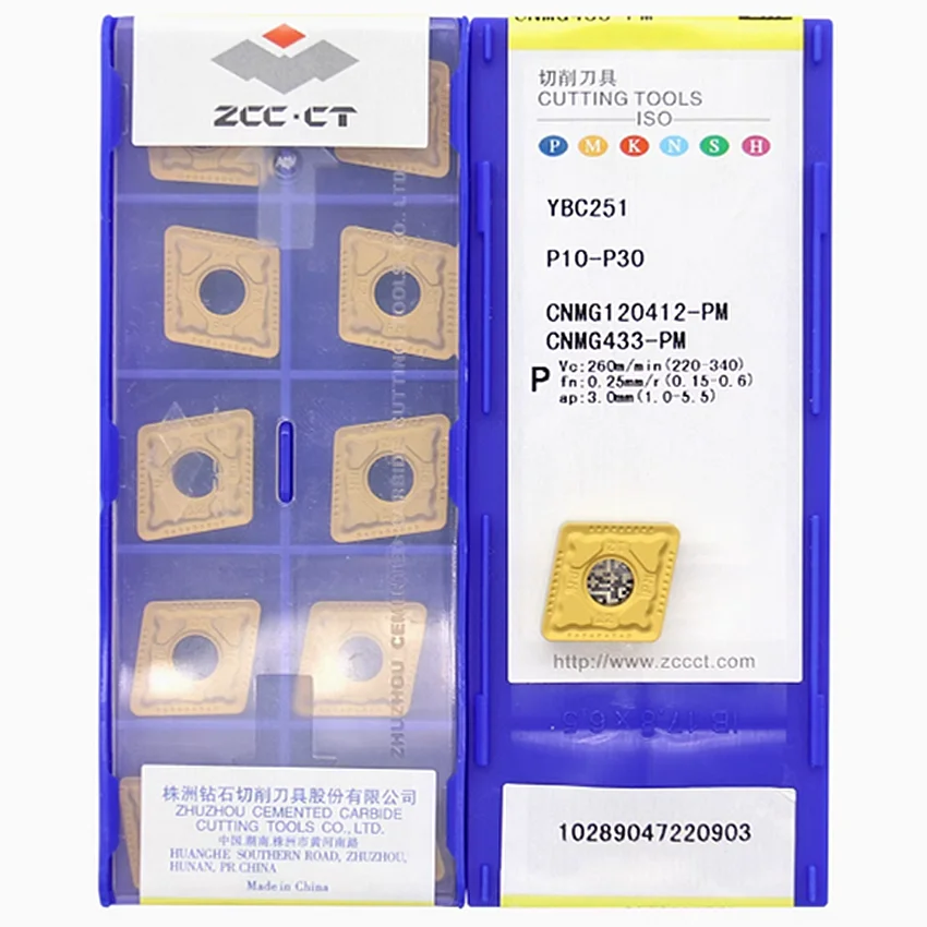 CNMG120412-PM YBC252 YBC351 YBC251 YBC151 YBC152 YBD052 YBD152 ZCC.CT CNMG433 CNMG120412 CNC carbide Turning inserts 10pcs/box