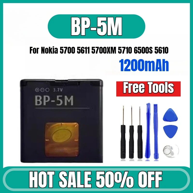 

1200 мАч для Nokia BP-5M 5700 5611 5700XM 5710 6500S 5610 аккумуляторы для мобильных телефонов