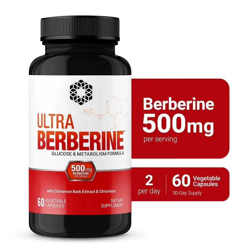 Ultra Berberine, Glucose & Metabolism Supplement, Cardiovascular Support, Heart Health, Appetite Control, 60 Veggie Capsules