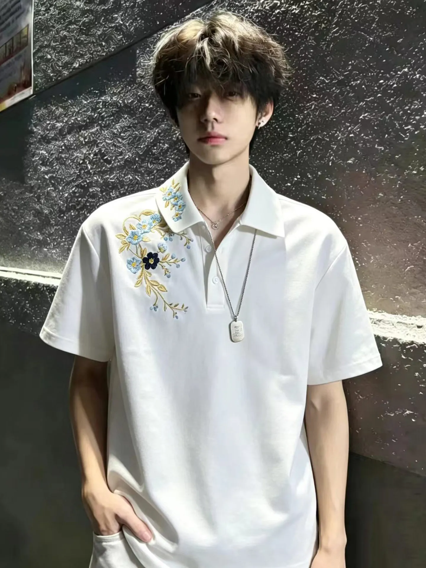 New Chinese Style Gold Branch Plum Blossom Embroidery  Shirt Short Sleeve Men Summer Handsome High End Half Sleeve Heavy ...