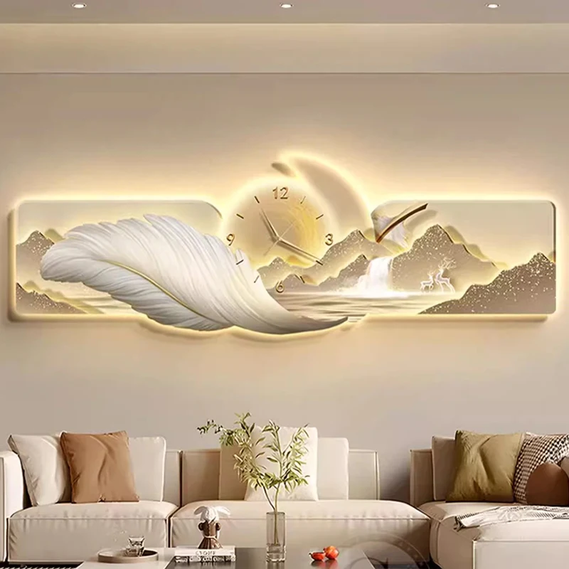 Art Mural Wall Clocks Luxury Restaurant Nordic Fashion Silent Wall Watch Modern Creative Wooden Reloj Pared Home Decoration