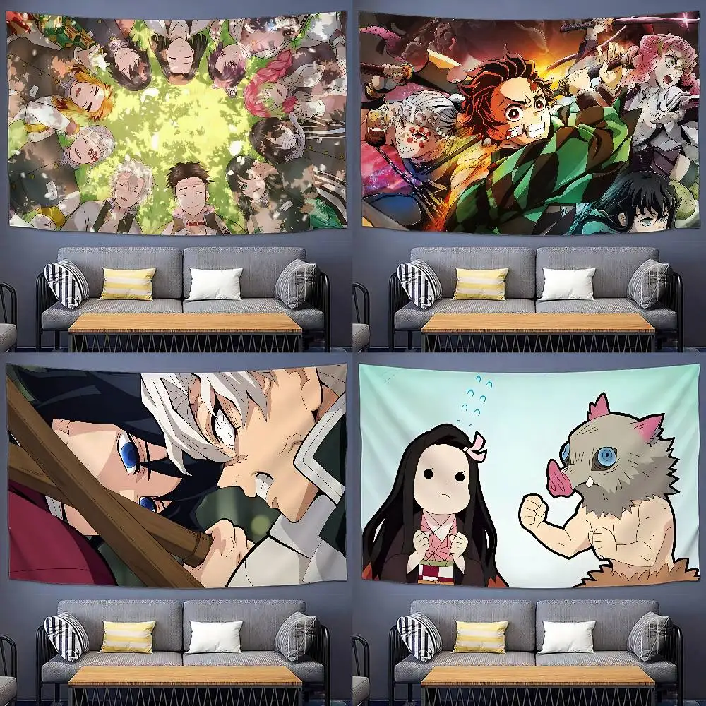 

Anime D-Demon Slayer H-Hashira Tapestry Wall Hanging Tapestry Art Deco Blanket Curtain Hanging At Home Bedroom Living Room Decor