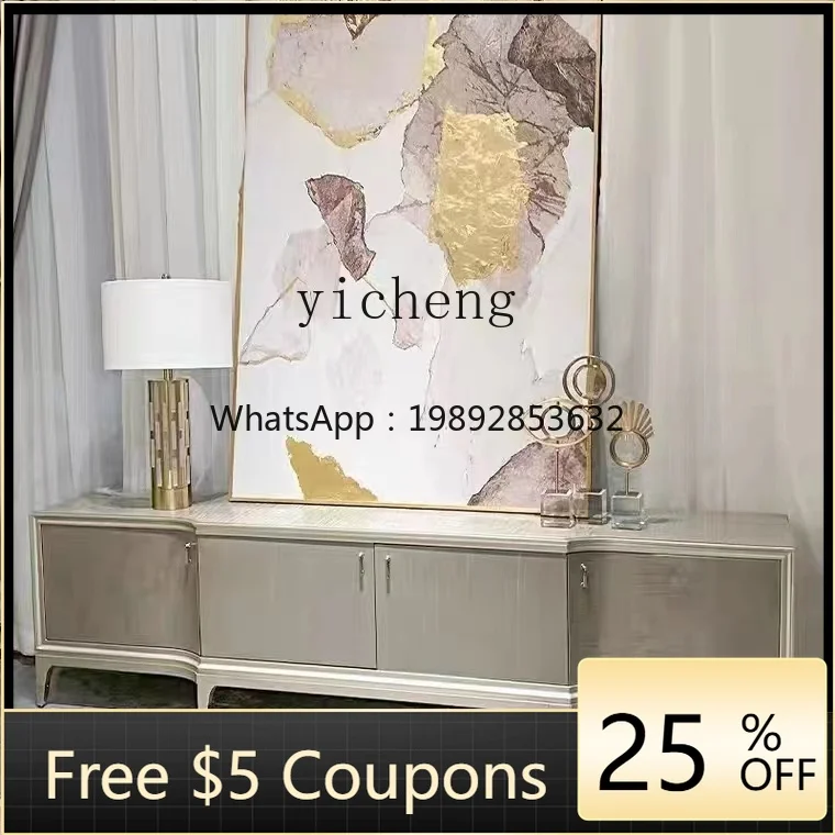 

light luxury solid wood home living room TV cabinet modern simple storage TV cabinet