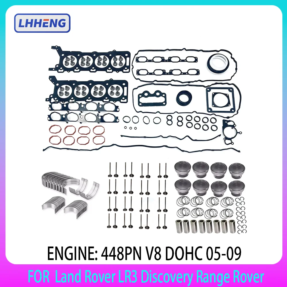 

448PN FULL Gasket Set Piston Bearings Intake Exhuast Valve Kit for 4.4 L T V8 DOHC 05-09 Land Rover LR3 Discovery Range Rover