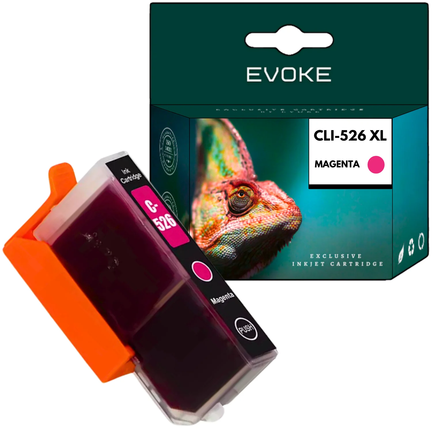 Evoke Compatibele Inkt voor Canon Cli-526M Cli526M 4542B001 Magenta 10,5 ml 580 Pagina's Pixma Ip4850 Ip4950 Mg5150 Mg5350 Mg5250