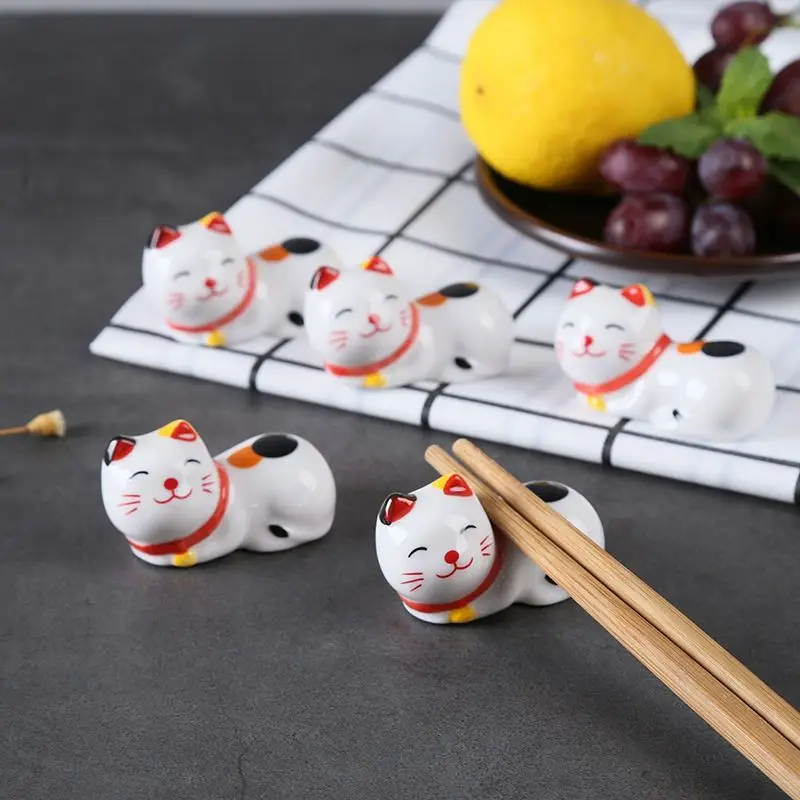 

Ceramic Cat Chopstick Holder For Home Table And Dining Decorations