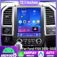 Android 15 12.1 Inch For Ford F150 2016-2021 Multimedia Player Radio 2 Din Wireless Carplay Auto Bluetooth GPS Navigation 4G DSP