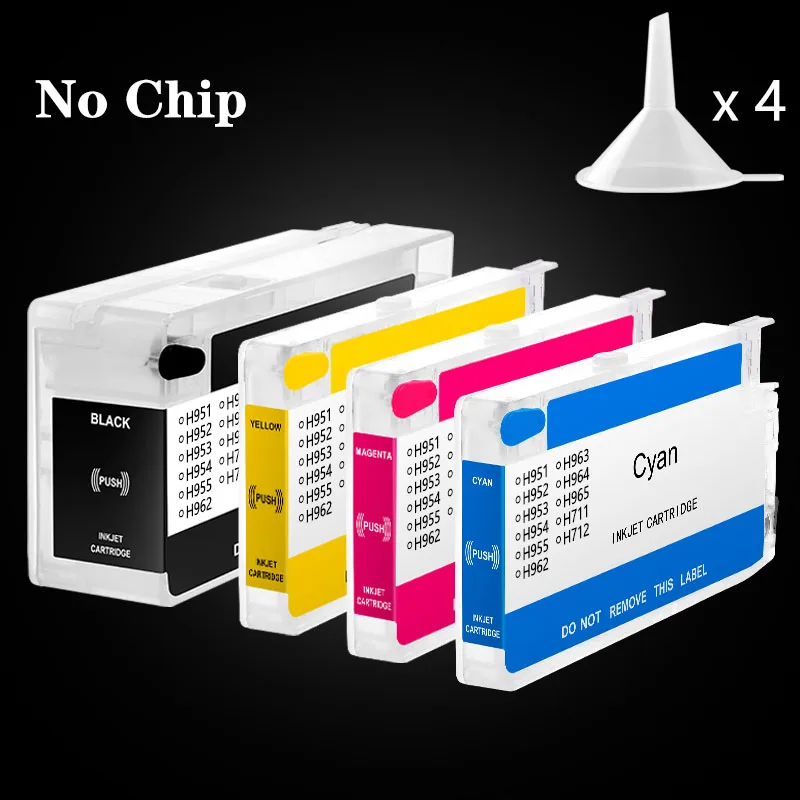 For HP 952 953 954 955 955XL Refillable Ink Cartridge For HP OfficeJet Pro 7740 8710 8715 8720 8730 8740 8210 8216 8725 Printer