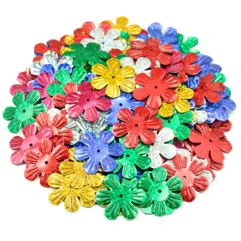 100-500Pcs Mixed Colour Sequins 24-32MM Snowflake Hexagon Flower Paillettes Sewing Wedding Women Garments Craft DIY Accessories