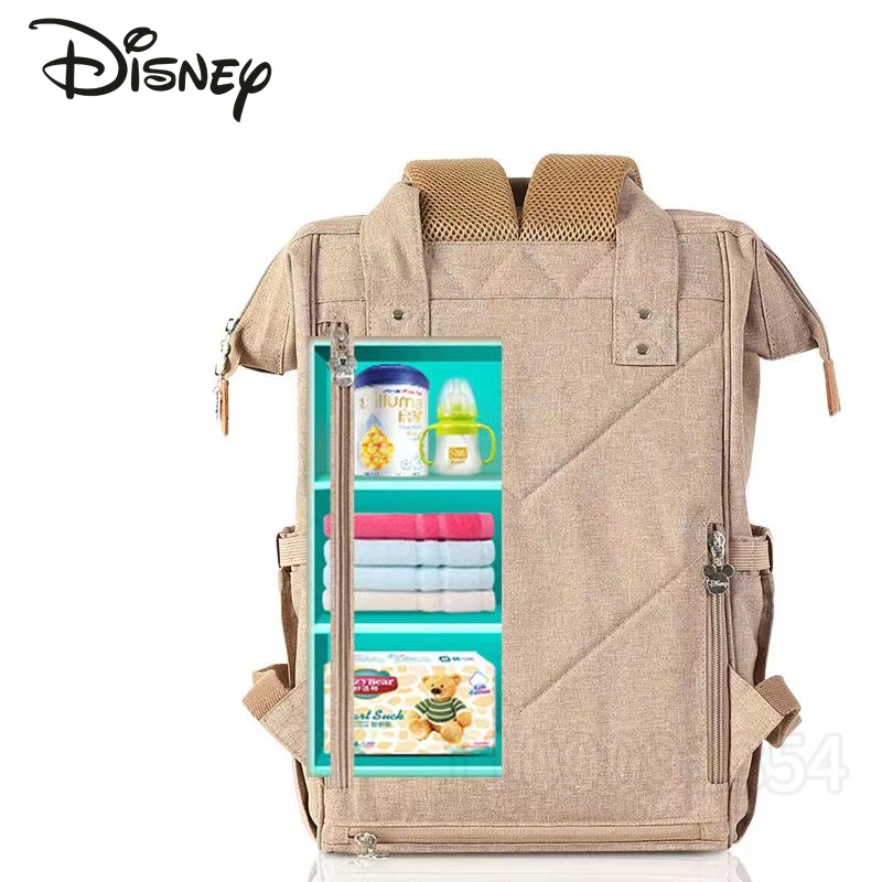 Disney-Bolsa de pañales de Mickey para bebé, mochila multifuncional Original de marca de lujo, bolsa de pañales de moda de dibujos animados