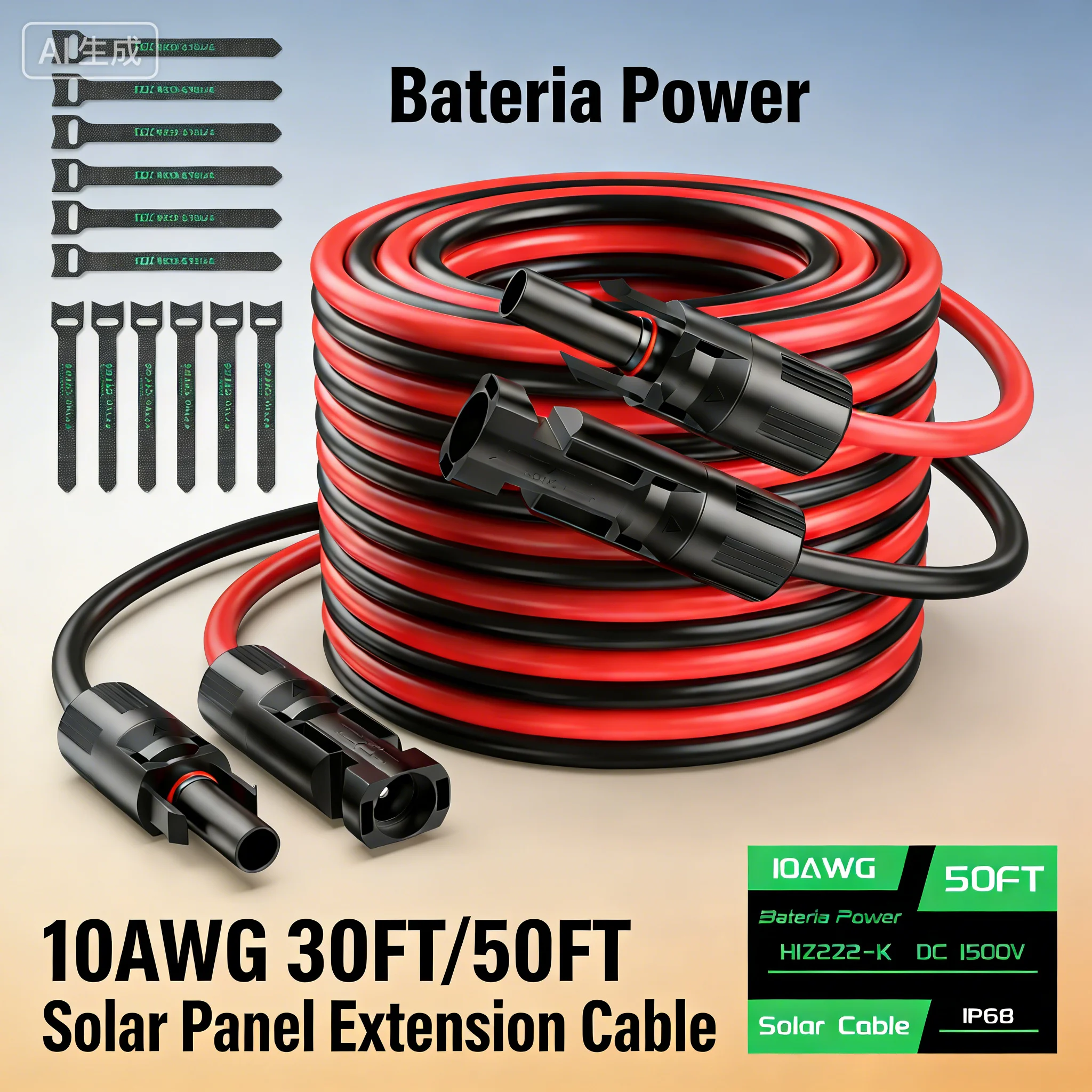Solar Cable Mc4 Connector - Cabo de Extensão para Painel Solar