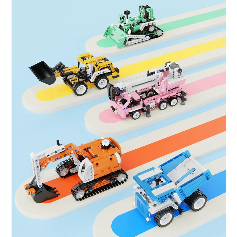 Youpin Onebot Mini Engineering Car Color Build Toy Building Block Small Crane Onebot Cute Desktop Ornaments Safe Raw Materials