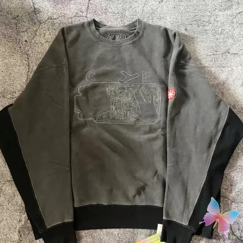 

Толстовки Harajuku CAVEMPT CE, высококачественная вышивка, женский профиль, силуэт ладони, мужской и женский пуловер, уличная одежда