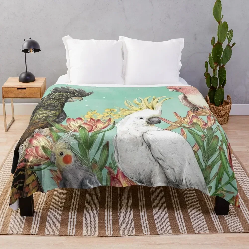 

Cockatoos Of Australia Throw Blanket Fluffy Cozy Throw Blanket for Home Decor