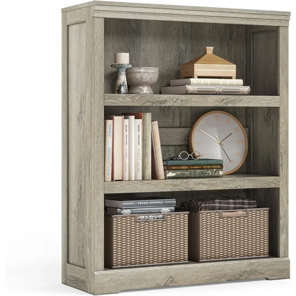 

3 Shelf 39‘’H Bookcase Display Storage Shelves Farmhouse Bookshelf for Home Office, Living Room, Bed Room