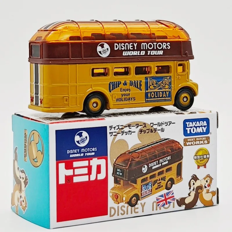 TAKARA TOMY Tomica DISNEY moteurs WORLD TOUR puce & Dale Bus alliage jouet véhicule à moteur moulé sous pression en métal modèle cadeaux