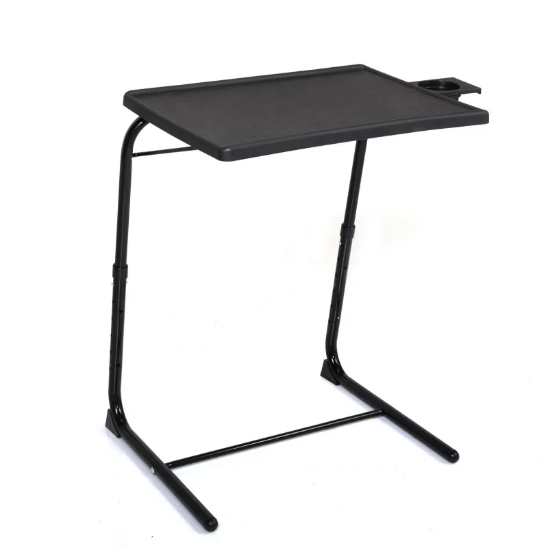 

Adjustable TV Tray Table with Cup Holder; Folding TV Dinner Table with 6 Height and 3 Tilt Angle Adjustments